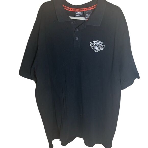 Harley-Davidson Men's Black Polo Shirt XL Short Sleeve Casual - Picture 1 of 3